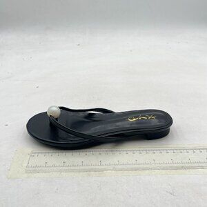 XYD Black Flip Flops Slip On Open Toe Thong Sandals Thin Strap Slippers